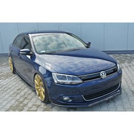 Накладка сплиттер на передний бампер Вариант2 на Volkswagen Jetta VI